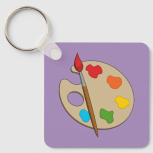 Llavero Paleta de artista con pincel de pintura