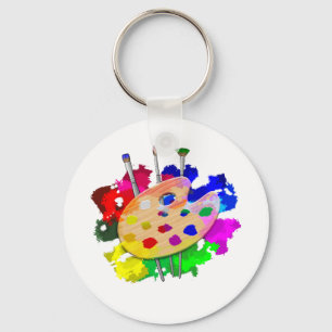 Llavero Paleta De Artistas Y Cepillos