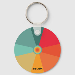 Llavero Paleta de color retro vintage con nombre personali