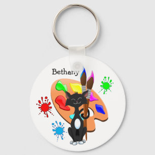 Llavero Paleta de gato y pintura de Tuxedo