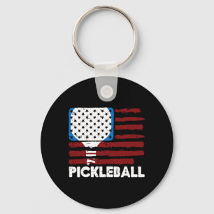 Llavero Paleta de Pickleball Bandera Patriota de Pickle Ba
