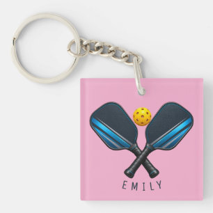 Llavero Paleta de Pickleball Nombre Personalizado Jugador