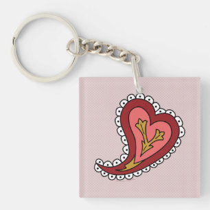 Llavero Palisley Heart Acrylic Keychain