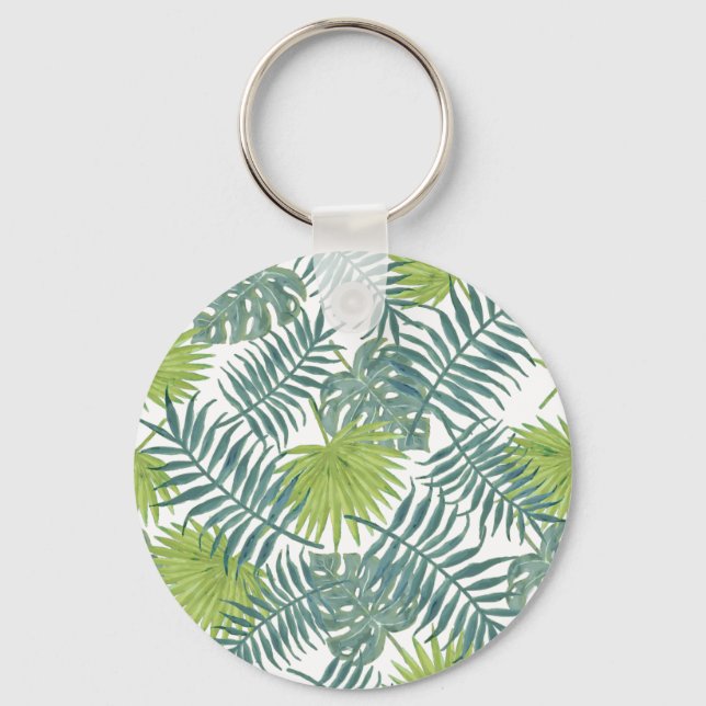 Llavero Palm Tree Fronds Pintando papel hawaiano (Anverso)