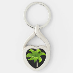 Llavero Palm Tree Heart Keychain