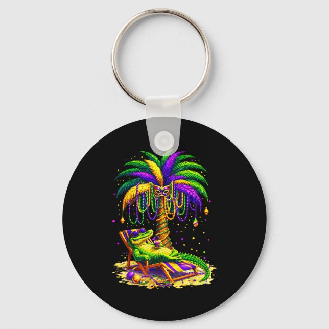 Llavero Palm Tree Mardi Gras Hawaiian Trocal Louisiana All (Anverso)