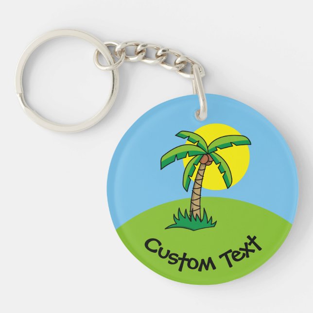 Llavero Palm Tree Personalizado Keychain (Frente)