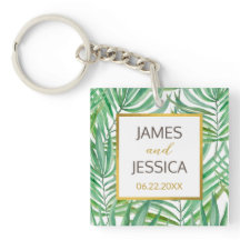 Palm Tree Tropical Wedding Favor de plaza acrílica