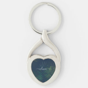 Llavero Palm verde tropical oscuro hoja clave - Naturaleza