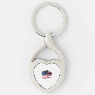 Llavero Palmera Bandera Americana Patriótica Arte Vectoria