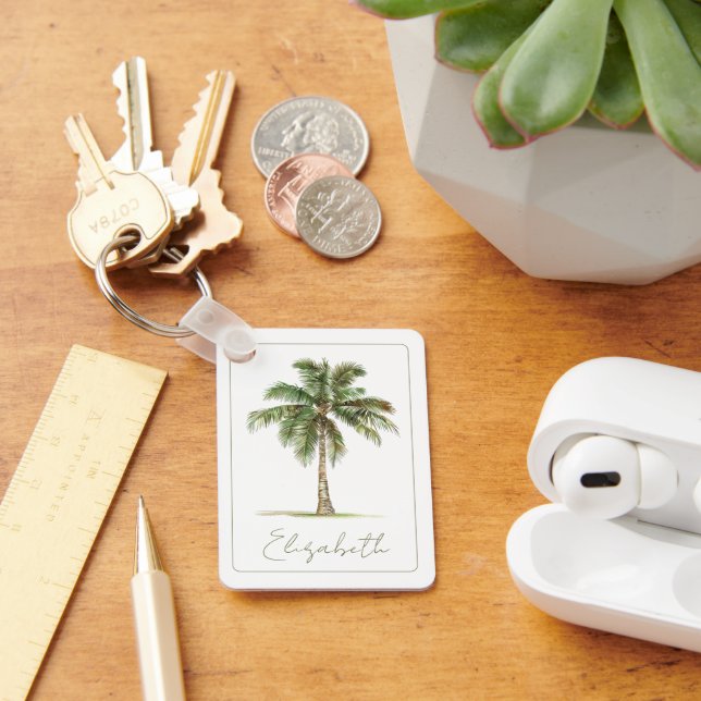 Llavero Palmera Costera Personalizada (Escritorio )