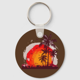 Llavero palmera de coco al sol