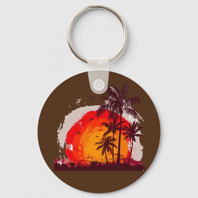 Llavero palmera de coco al sol (Anverso)