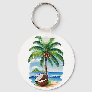 Llavero Palmera de Coco Isla Tropical