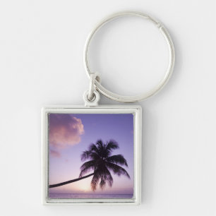 Llavero Palmera solitaria en el atardecer, playa Coconut G