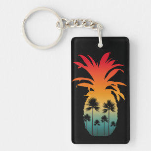 LLAVERO PALMERAS DEL ATARDECER DE PIÑA DE CALIFORNIA