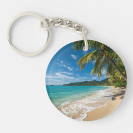 Llavero Palmeras Playa Tropical Océano