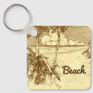 Llavero Palmeras Tropical Beach Tremendo Arte Editable