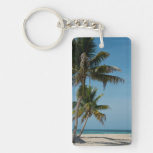 Llavero Palmeras y playa de arena blanca