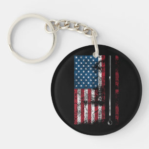 Llavero Palo de billar con bandera americana Juego de mesa