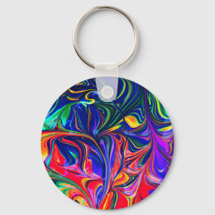 Llavero Palo de brillo trippy con girasol arco iris