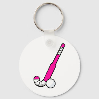 Llavero Palo de hockey sobre hierba rosa