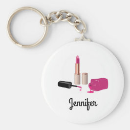 Llavero Palo de labios de glam rosado y belleza polaca de 