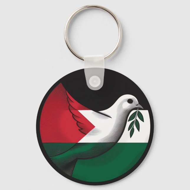 Llavero Paloma de paz de Palestina (Anverso)