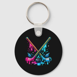 Llavero Palos de Hockey Helado Goteo Hockey sobre Hielo Go