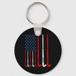 Llavero Palos de Hockey sobre Césped Bandera Americana