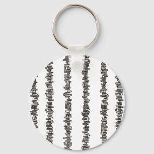 Llavero Palos Y Piedras - Negro Y Blanco Moderno