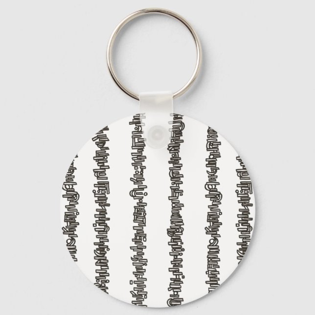 Llavero Palos Y Piedras - Negro Y Blanco Moderno (Anverso)