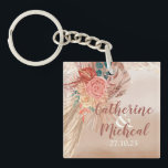 Llavero Pampas Grass Floral Terracotta Boho Moda Boda<br><div class="desc">Los diseños de los bodas de pampas en color terracota son una tendencia popular en los bodas este año. Este bonito y único estilo incorpora tonos tierra, texturas naturales y elementos bohemios. El uso de la terracota como color dominante añade calidez y riqueza al conjunto, mientras que los elementos boho...</div>