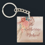 Llavero Pampas Grass Floral Terracotta Boho Moda Boda<br><div class="desc">Los diseños de los bodas de pampas en color terracota son una tendencia popular en los bodas este año. Este bonito y único estilo incorpora tonos tierra, texturas naturales y elementos bohemios. El uso de la terracota como color dominante añade calidez y riqueza al conjunto, mientras que los elementos boho...</div>