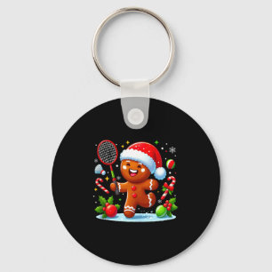 Llavero Pan de jengibre Navidad Jugando Bádminton Divertid