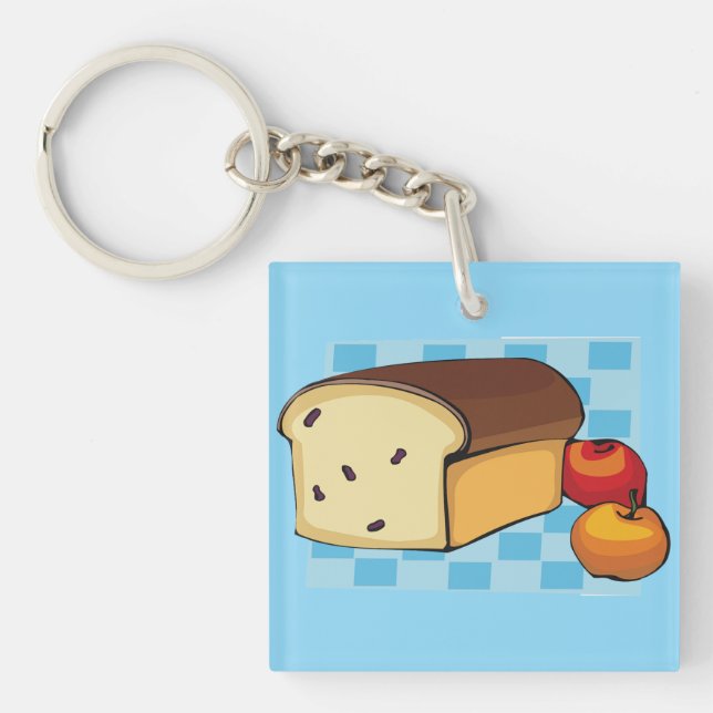 Llavero Pan de Pan con Pasas y Manzanas Rojas (Frente)