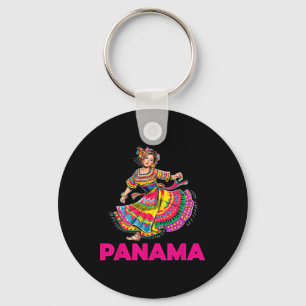 Llavero Panamá: La mujer de la cultura bailarina colorida