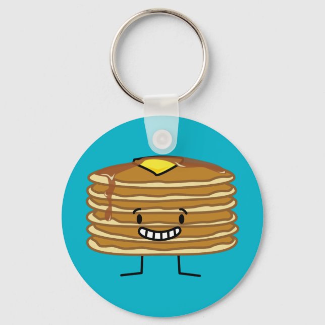 Llavero Pancakes stack mantequilla jarabe fluffy desayuno (Anverso)