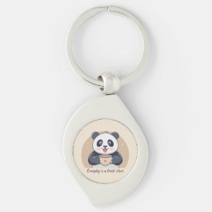 Llavero Panda Adorable con Café