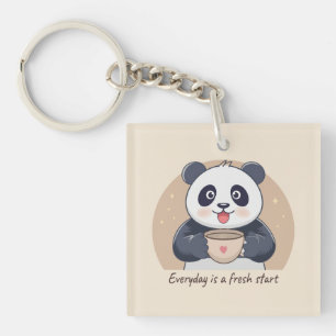 Llavero Panda Adorable con Café