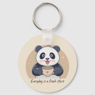 Llavero Panda Adorable con Café