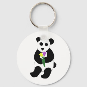 Llavero Panda Bear con tulipanes