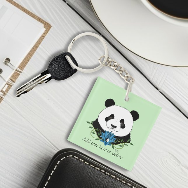 Llavero Panda Bear Lotus Flower Blue (Subido por el creador)