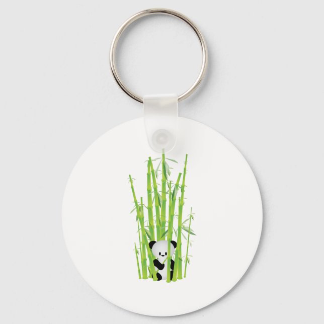 Llavero Panda bebé en el bosque de Bambú (Anverso)