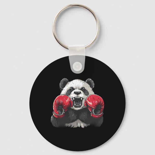 Llavero Panda Boxeador Con Guantes De Boxeo Kickboxing Div (Anverso)