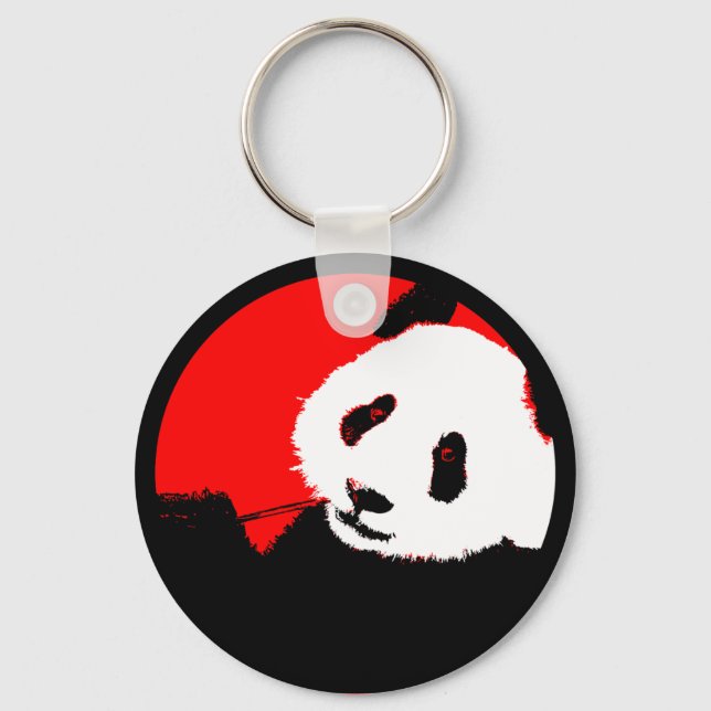 Llavero panda. círculo de personalizable de color. (Anverso)