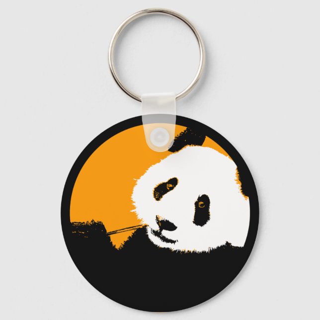 Llavero panda. círculo de personalizable de color. (Anverso)