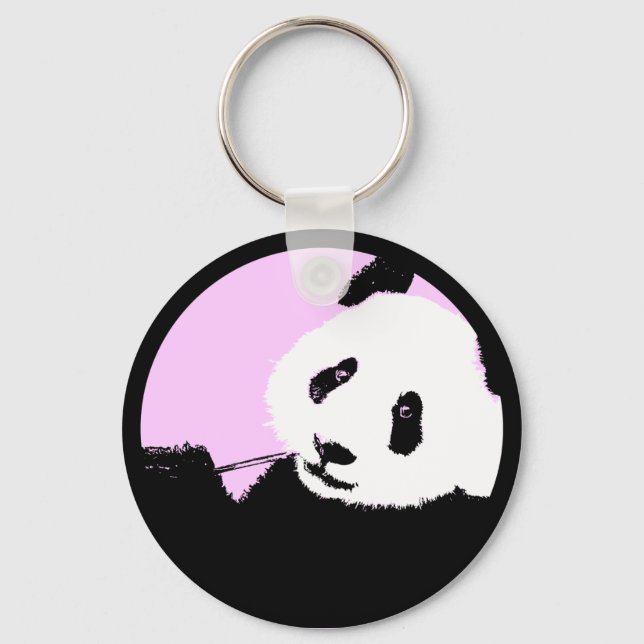 Llavero panda. círculo de personalizable de color. (Anverso)