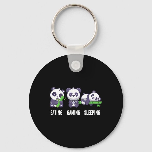Llavero Panda Comer Juguetes Dormiendo Para Juego Multijug (Anverso)
