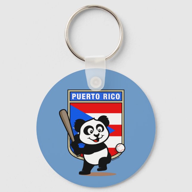 Llavero Panda de Béisbol de Puerto Rico (Anverso)